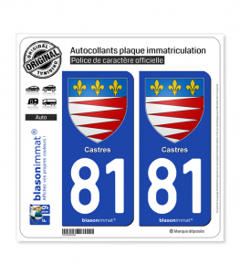 81 Castres - Armoiries | Autocollant plaque immatriculation