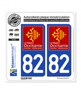 82 Occitanie - LogoType | Autocollant plaque immatriculation
