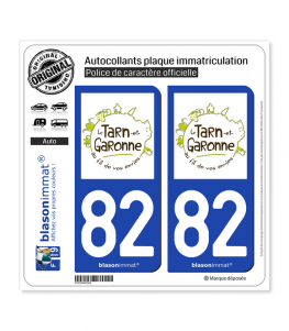 82 Tarn-et-Garonne - Tourisme | Autocollant plaque immatriculation