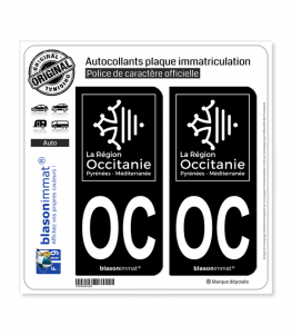 OC Occitanie - LogoType Black | Autocollant plaque immatriculation