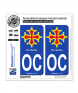 OC Occitanie - Croix II | Autocollant plaque immatriculation®