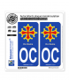 OC Occitanie - Croix II | Autocollant plaque immatriculation