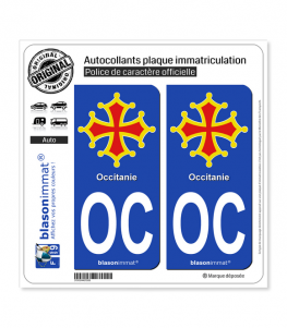 OC Occitanie - Croix II | Autocollant plaque immatriculation