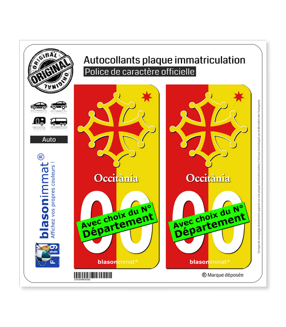 Occitanie - Collector | Autocollant plaque immatriculation