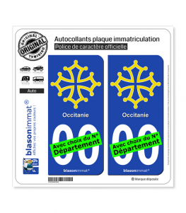 2 Adesivi Per Targa Auto Dipartimento 81 (Tarn) - Regione Occitanie - Formato Ufficiale 9,7x4,5 Cm - Prodotto In Francia