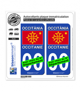 Occitanie - Drapeau | Autocollant plaque immatriculation