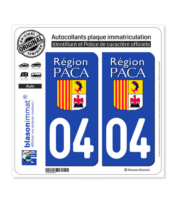 04 PACA - LogoType | Autocollant plaque immatriculation