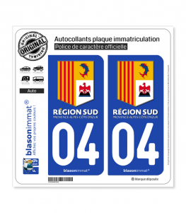 04 PACA - Région Sud | Autocollant plaque immatriculation