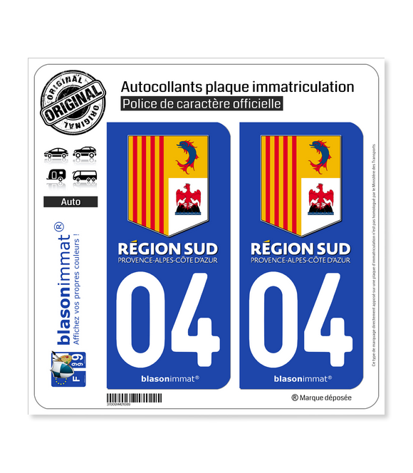 Zone-Stickers Sticker Plaque 04 Alpes-de-Haute-Provence Arrondis