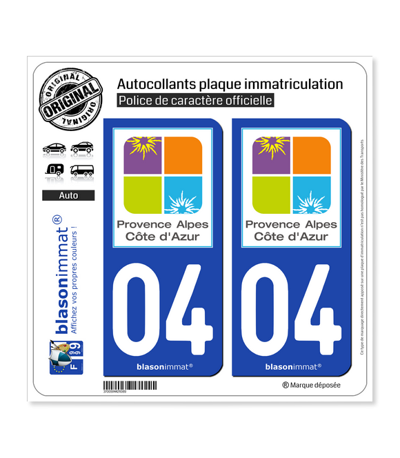 04 PACA - Tourisme | Autocollant plaque immatriculation