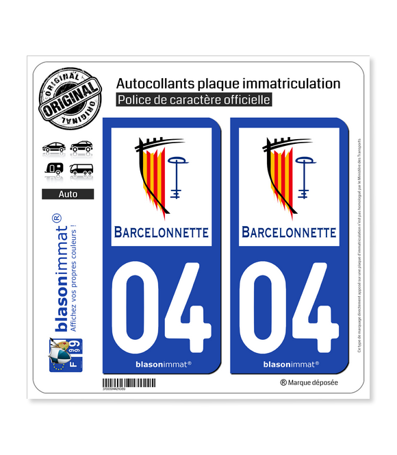 04 Barcelonnette - Ville | Autocollant plaque immatriculation