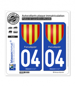 04 Forcalquier - Armoiries | Autocollant plaque immatriculation