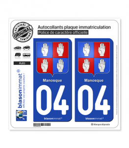 04 Manosque - Armoiries | Autocollant plaque immatriculation