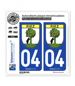 04 Riez - Commune | Autocollant plaque immatriculation