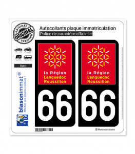 66 Languedoc-Roussillon - LogoType | Autocollant plaque immatriculation