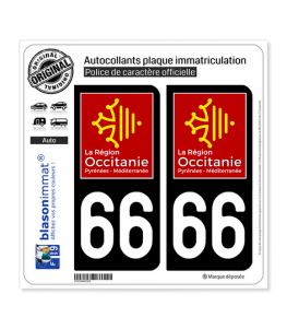 66 Occitanie - LogoType | Autocollant plaque immatriculation