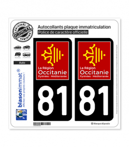 81 Occitanie - LogoType | Autocollant plaque immatriculation