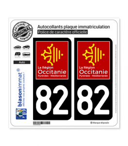 82 Occitanie - LogoType | Autocollant plaque immatriculation