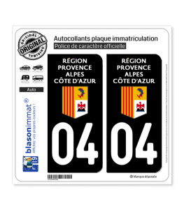 04 Région Sud - LogoType | Autocollant plaque immatriculation