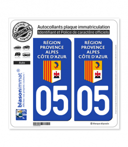 05 Région Sud - LogoType | Autocollant plaque immatriculation