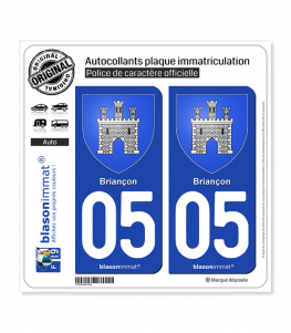 05 Briançon - Armoiries | Autocollant plaque immatriculation