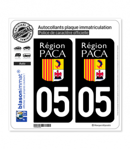 05 PACA - LogoType | Autocollant plaque immatriculation