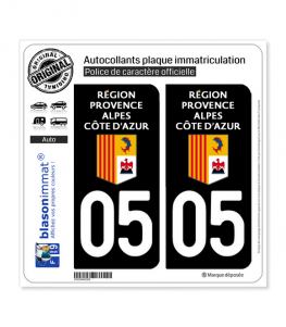 05 Région Sud - LogoType | Autocollant plaque immatriculation