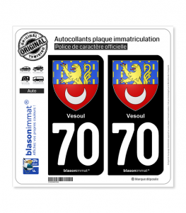 70 Vesoul - Armoiries | Autocollant plaque immatriculation