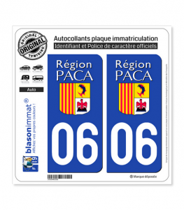 06 PACA - LogoType | Autocollant plaque immatriculation