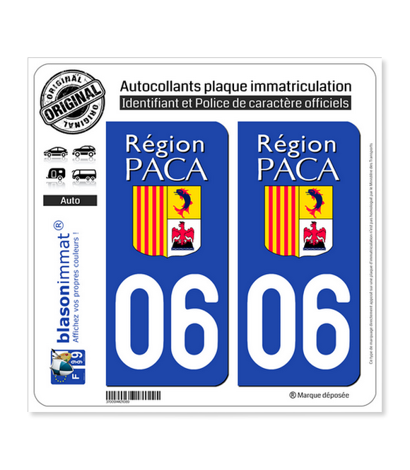 06 PACA - LogoType | Autocollant plaque immatriculation