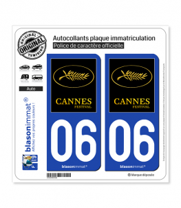 06 Cannes - Festival | Autocollant plaque immatriculation