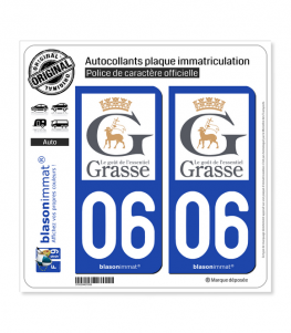 06 Grasse - Ville | Autocollant plaque immatriculation