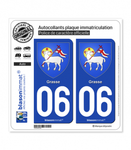 06 Grasse - Armoiries | Autocollant plaque immatriculation