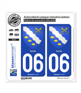 06 Isola - Armoiries | Autocollant plaque immatriculation