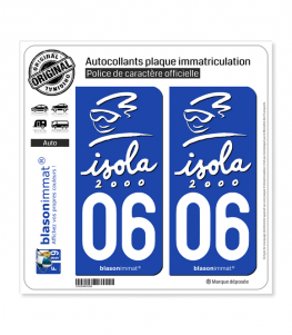 06 Isola 2000 - White | Autocollant plaque immatriculation