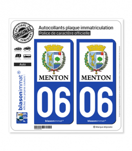 06 Menton - Ville | Autocollant plaque immatriculation