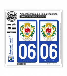 06 Nice - Ville | Autocollant plaque immatriculation