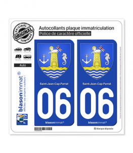 06 Saint-Jean-Cap-Ferrat - Armoiries | Autocollant plaque immatriculation