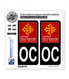 OC Occitanie - LogoType | Autocollant plaque immatriculation