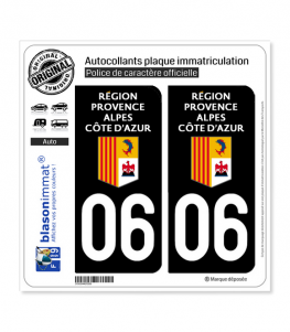 06 Région Sud - LogoType | Autocollant plaque immatriculation