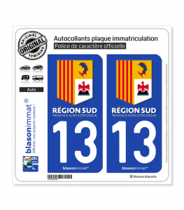 13 PACA - Région Sud | Autocollant plaque immatriculation