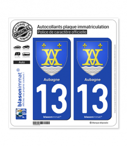 13 Aubagne - Armoiries | Autocollant plaque immatriculation