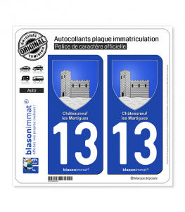 13 Châteauneuf-les-Martigues - Armoiries | Autocollant plaque immatriculation