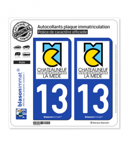 13 Châteauneuf-les-Martigues - Ville | Autocollant plaque immatriculation