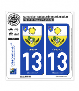13 Coudoux - Armoiries | Autocollant plaque immatriculation