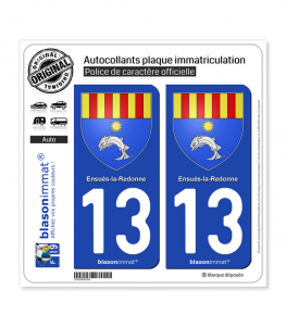 13 Ensuès-la-Redonne - Armoiries | Autocollant plaque immatriculation