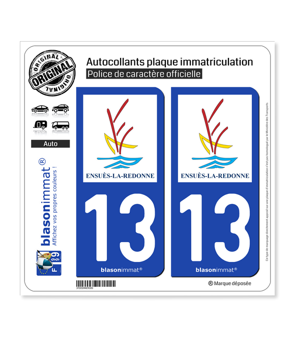 13 Ensuès-la-Redonne - Commune | Autocollant plaque immatriculation