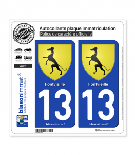 13 Fontvieille - Armoiries | Autocollant plaque immatriculation