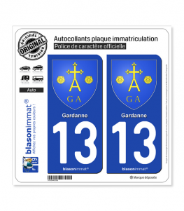 13 Gardanne - Armoiries | Autocollant plaque immatriculation