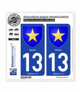 13 Istres - Armoiries | Autocollant plaque immatriculation
